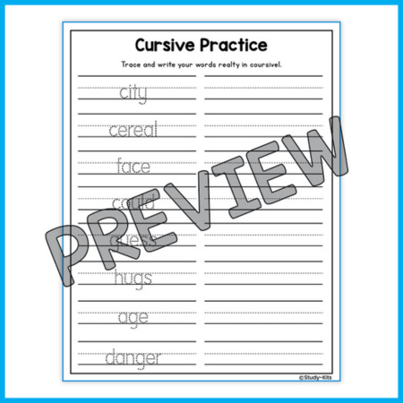 Editable Cursive Writing Practice Worksheet Generator - Kidseducator