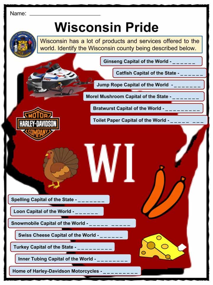 Wisconsin Facts, Worksheets & State History For Kids