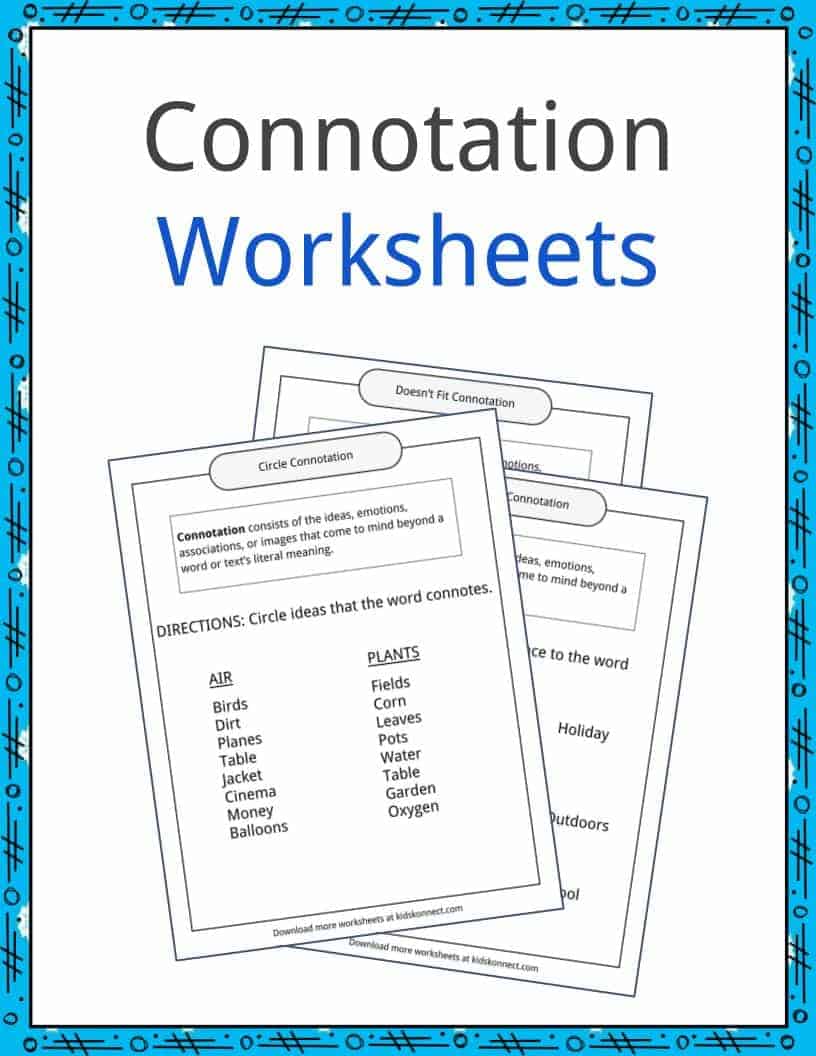 Connotation Examples, Definition and Worksheets | KidsKonnect