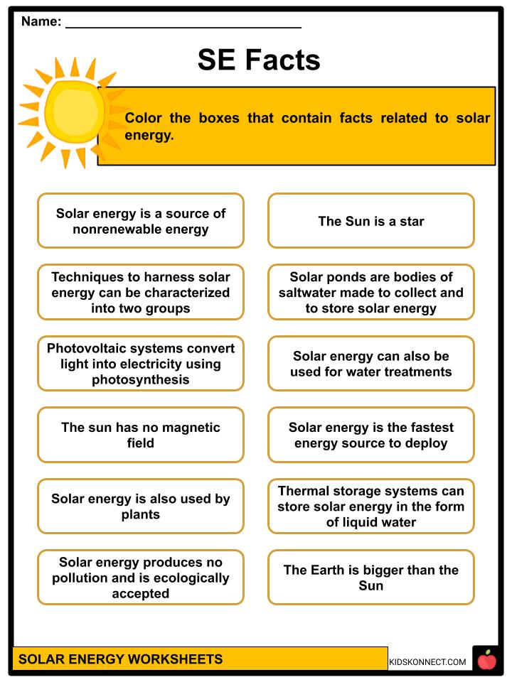 Solar Energy Facts, Worksheets & Thermal Energy For Kids