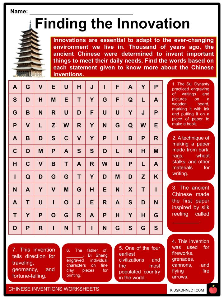 Chinese Inventions Facts, Worksheets & Introduction For Kids