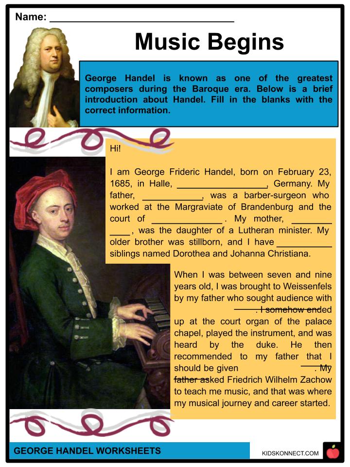 George Frideric Handel Facts for Kids KidzSearch.com
