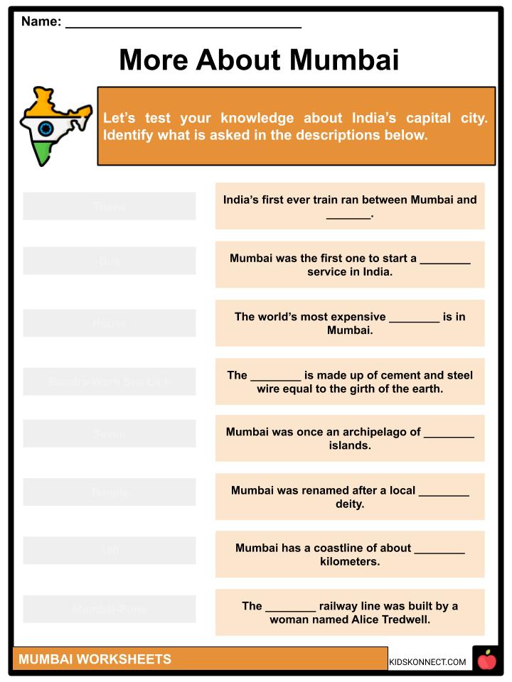 Mumbai Facts, Worksheets, Etymology & History For Kids