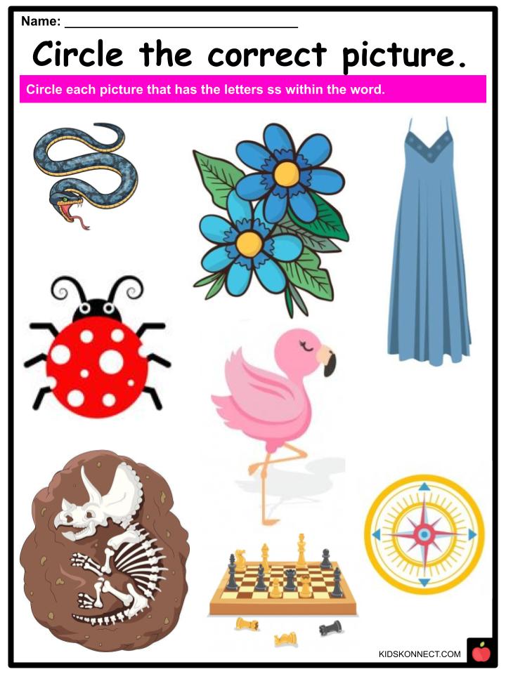 Phonics SS sounds Worksheets & Activities For Kids