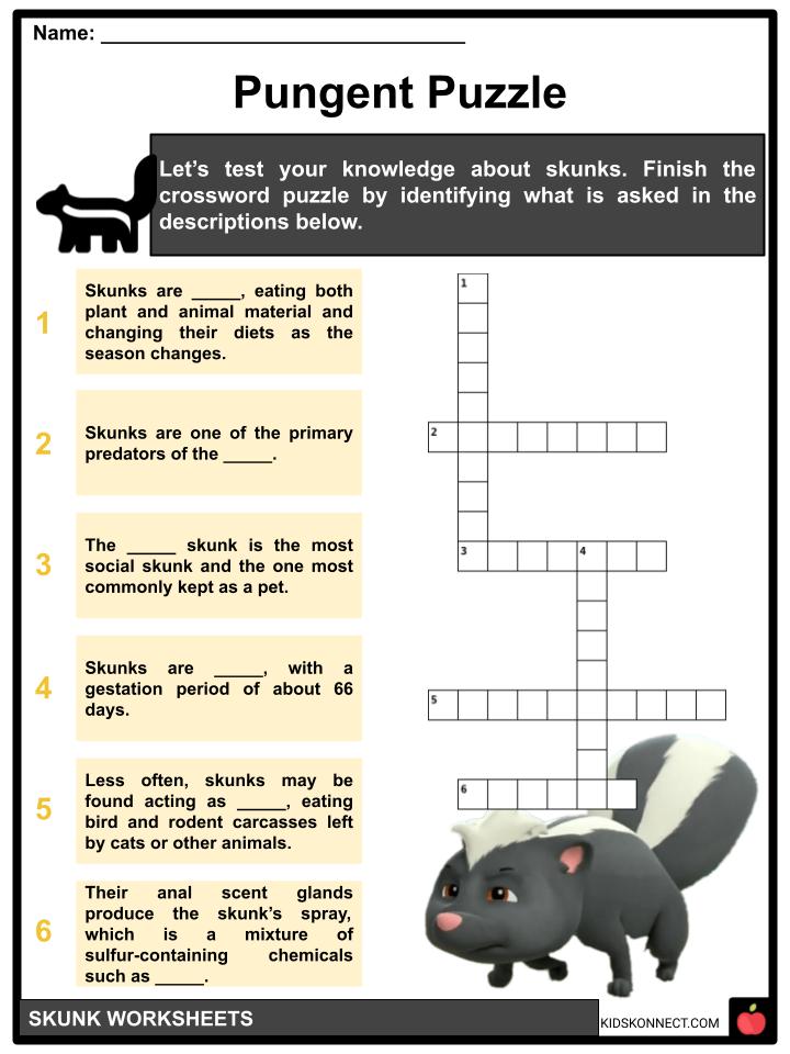 Skunk Facts, Worksheets, Overview, Description & Behavior For Kids