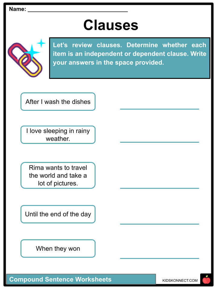 Compound Sentences Facts & Worksheets Definition, Examples