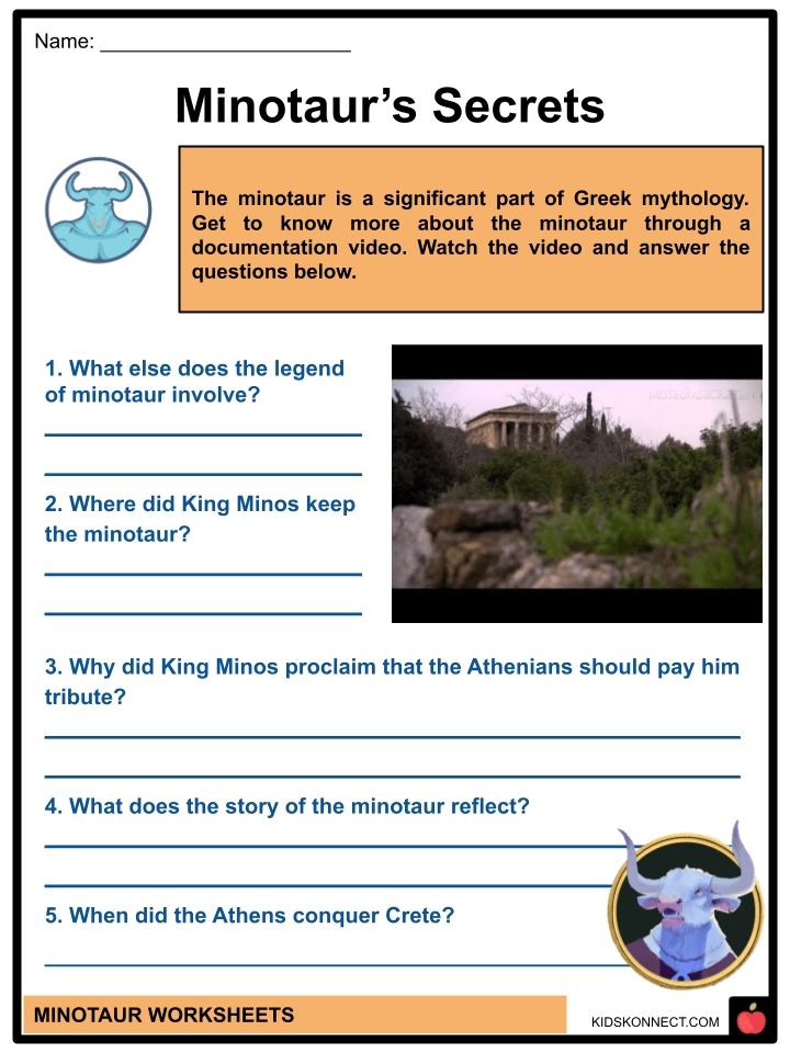 Minotaur Facts & Worksheets Origins, Description, Labyrinth, Mythology