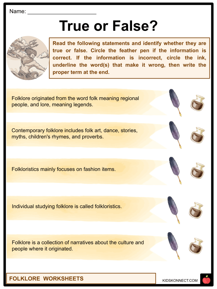Folklore Worksheets & Facts Definition, Characteristics, Types