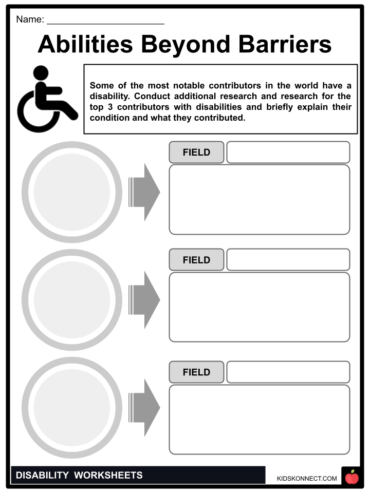 Disability Worksheets Types, Causes & Factors, Impact