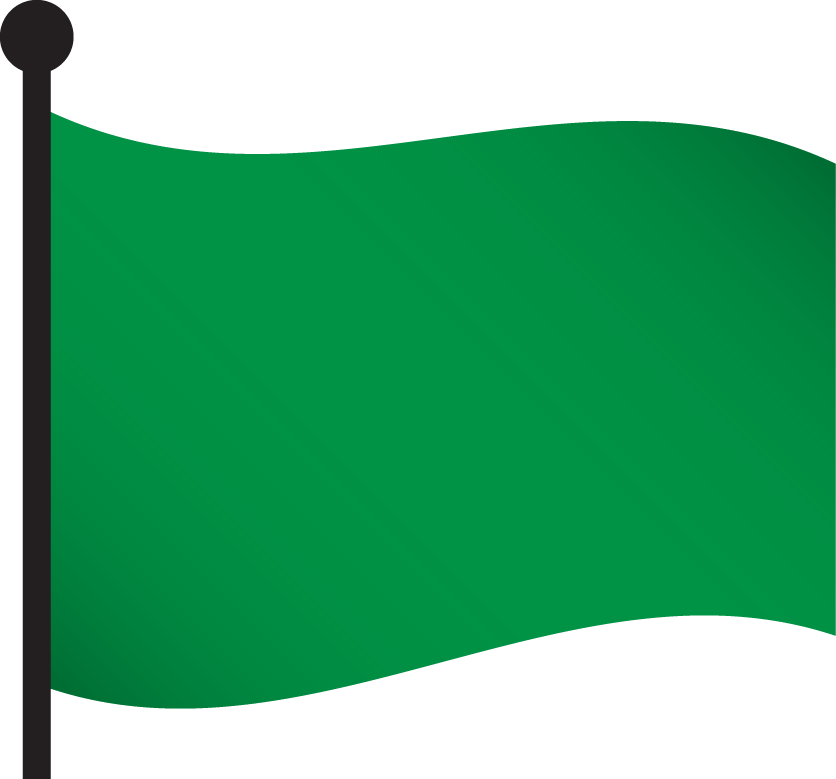 Thegreenflagindicatesalowhazardbeach
