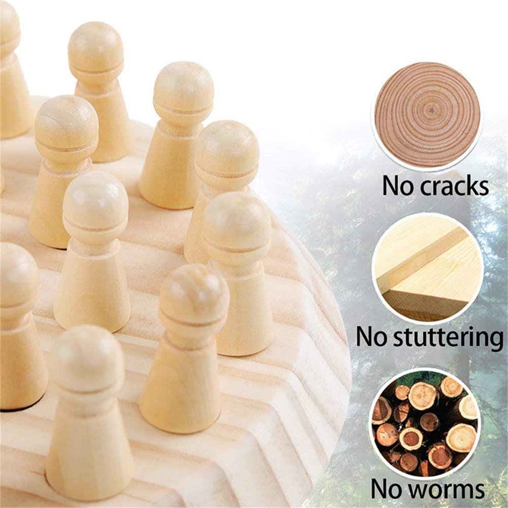 Wooden Memory Chess for Kids Children Learning and Educational Color
