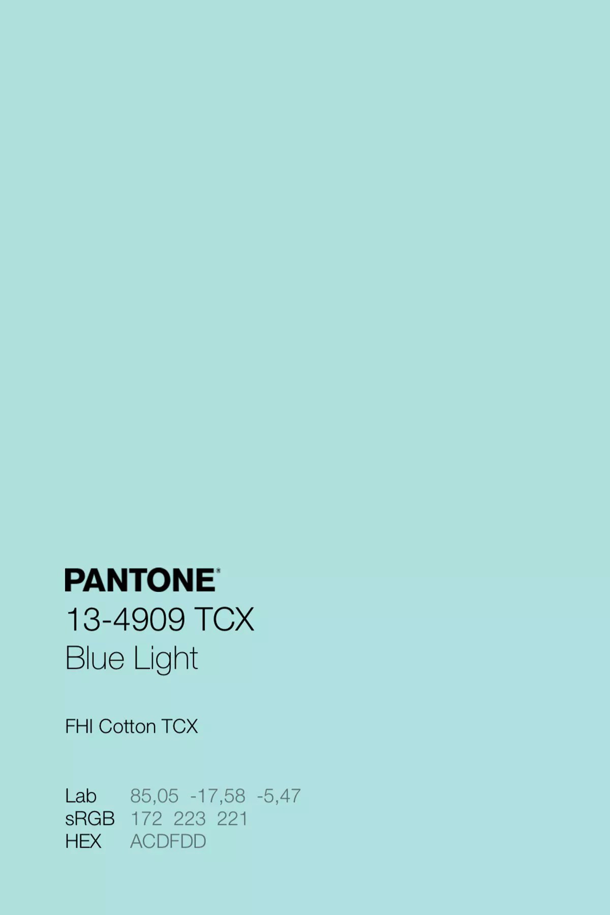 PANTONE 134909 TCX Blue Light ?? Color ?? Palette Collection