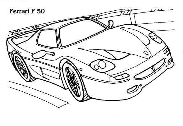 Ferrari 348 car Coloring Pages for kids