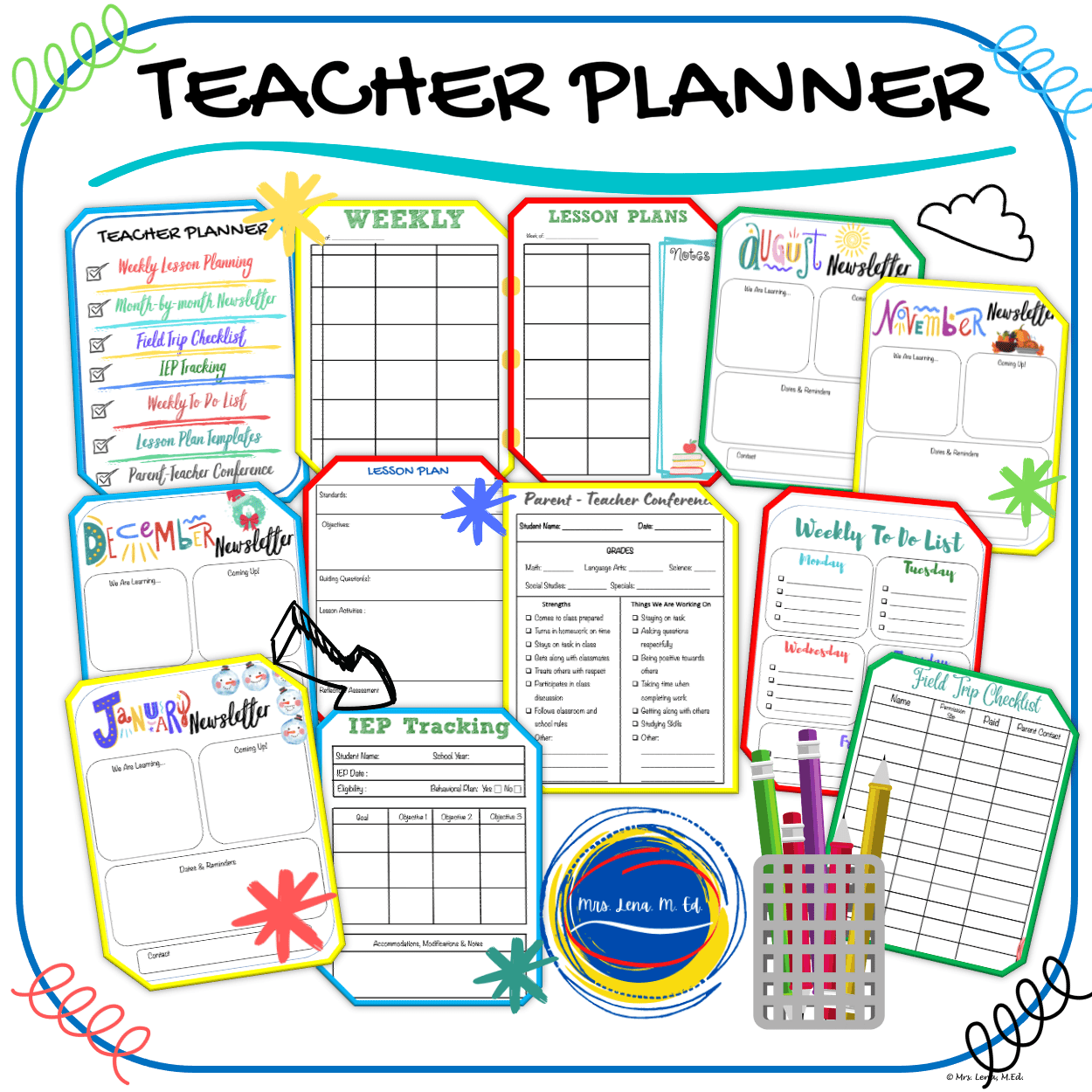 FREE Teacher Planner for New Teachers Kids Read