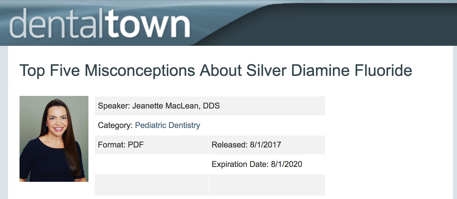 Pediatric Dentist Dr. MacLean offers continuing education