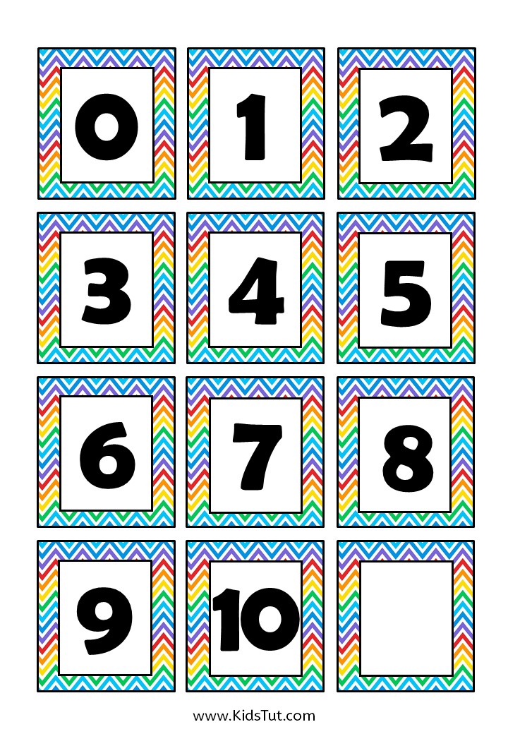 Free Colorful 1-10 Number Charts for Kids - KidsTut