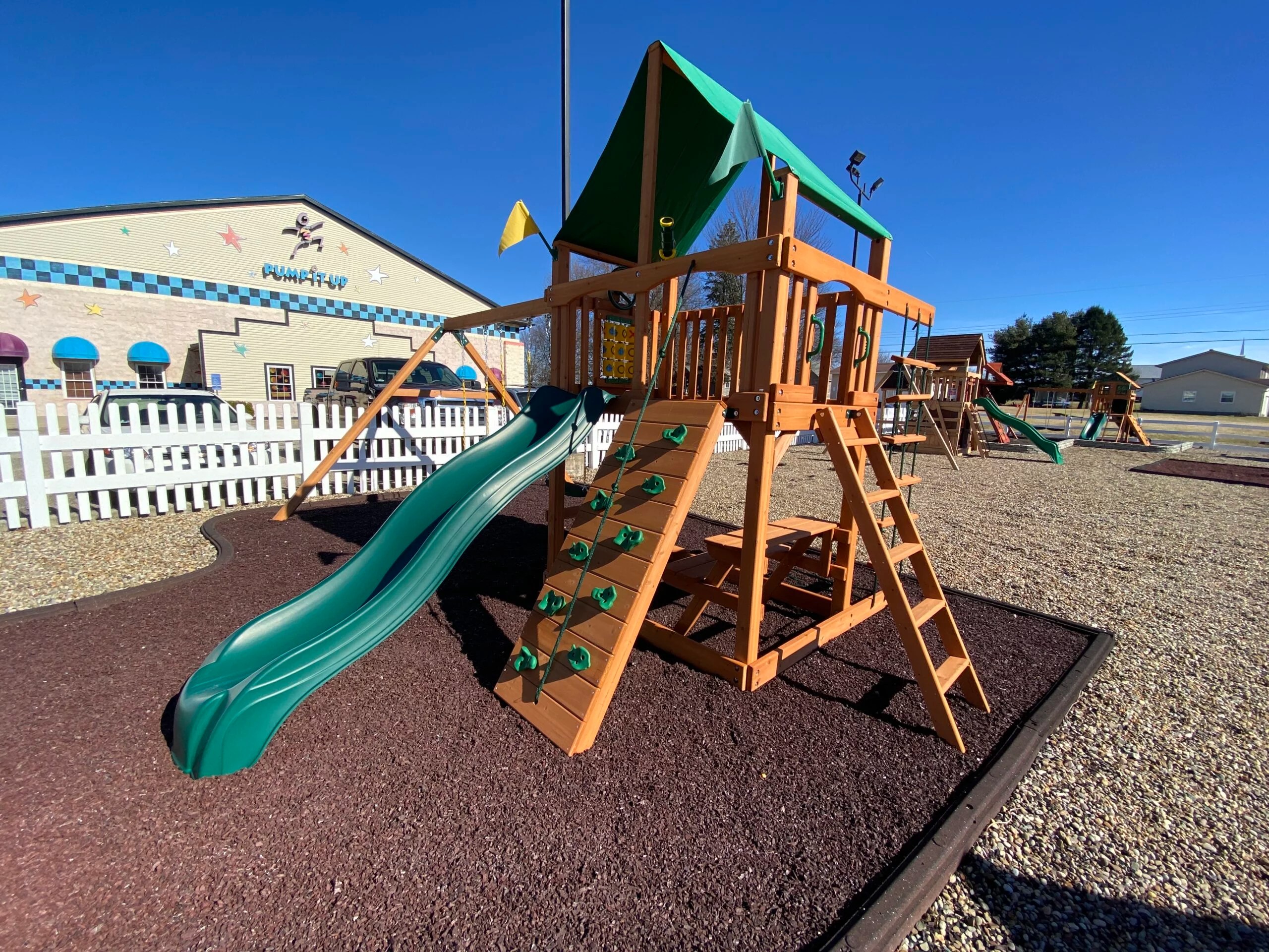 Backyard Outdoor Swing Sets Tundra with Green Vinyl Canopy
