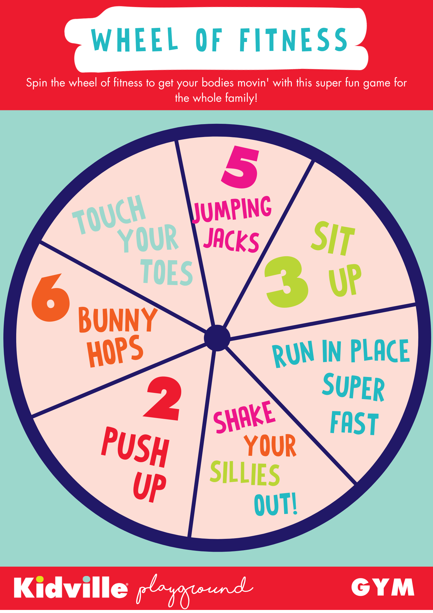 At Home Gym Resource Wheel of Fitness Kidville
