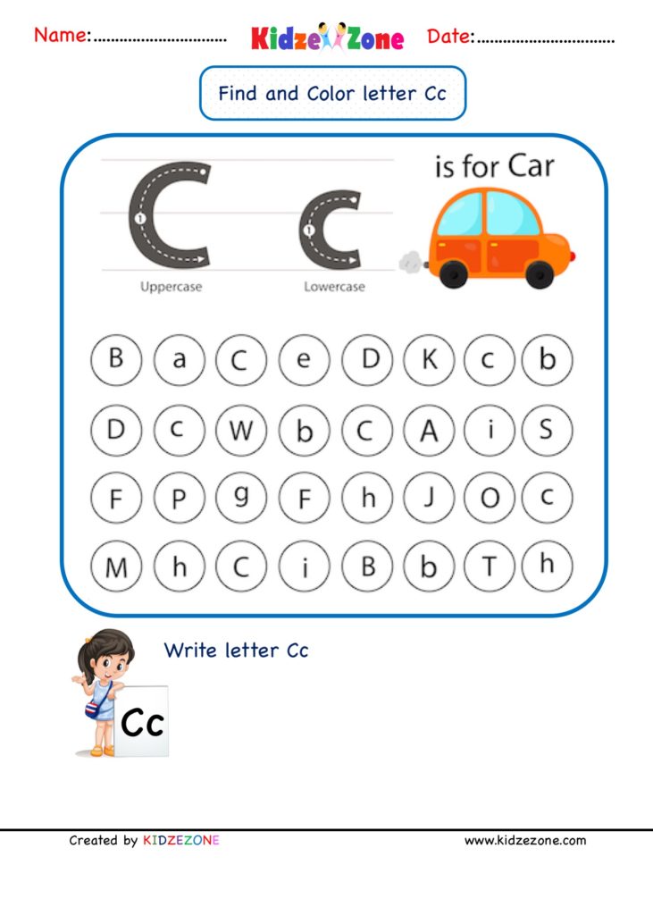 Kindergarten Letter C worksheets Find and Color Kindergarten Letter C worksheets Find and Color