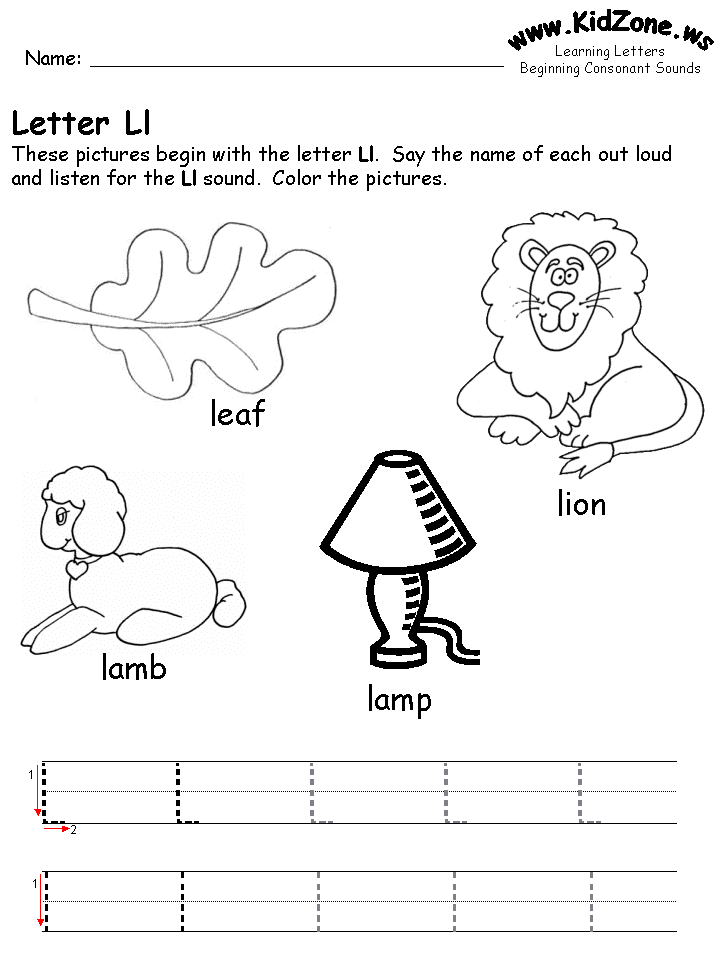 Beginning Consonant Sound Worksheets