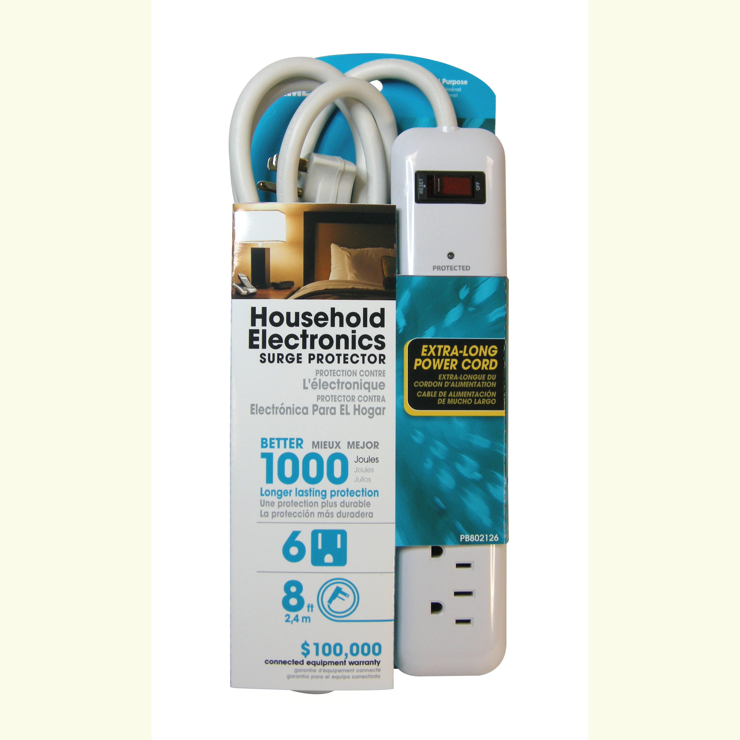 Prime PB802126 6Outlet 1000J Surge Protector Strip9 Kiesub