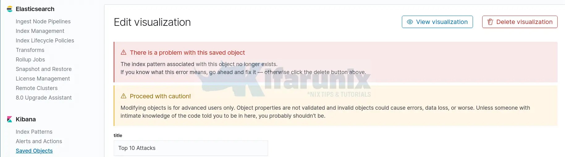 Update/Change Kibana Visualization Index Pattern
