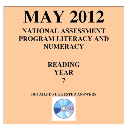 Year 7 May 2012 Reading Answers