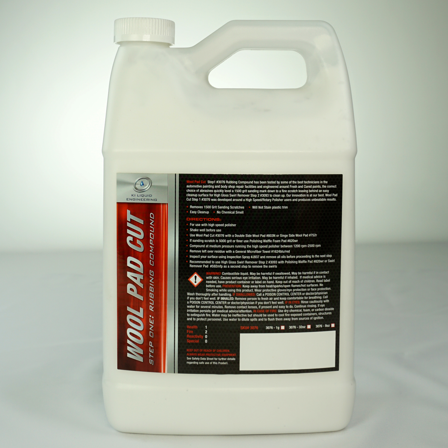 Wool Pad Cut Step 1 3076 Rubbing Compound KI Liquid Engineering