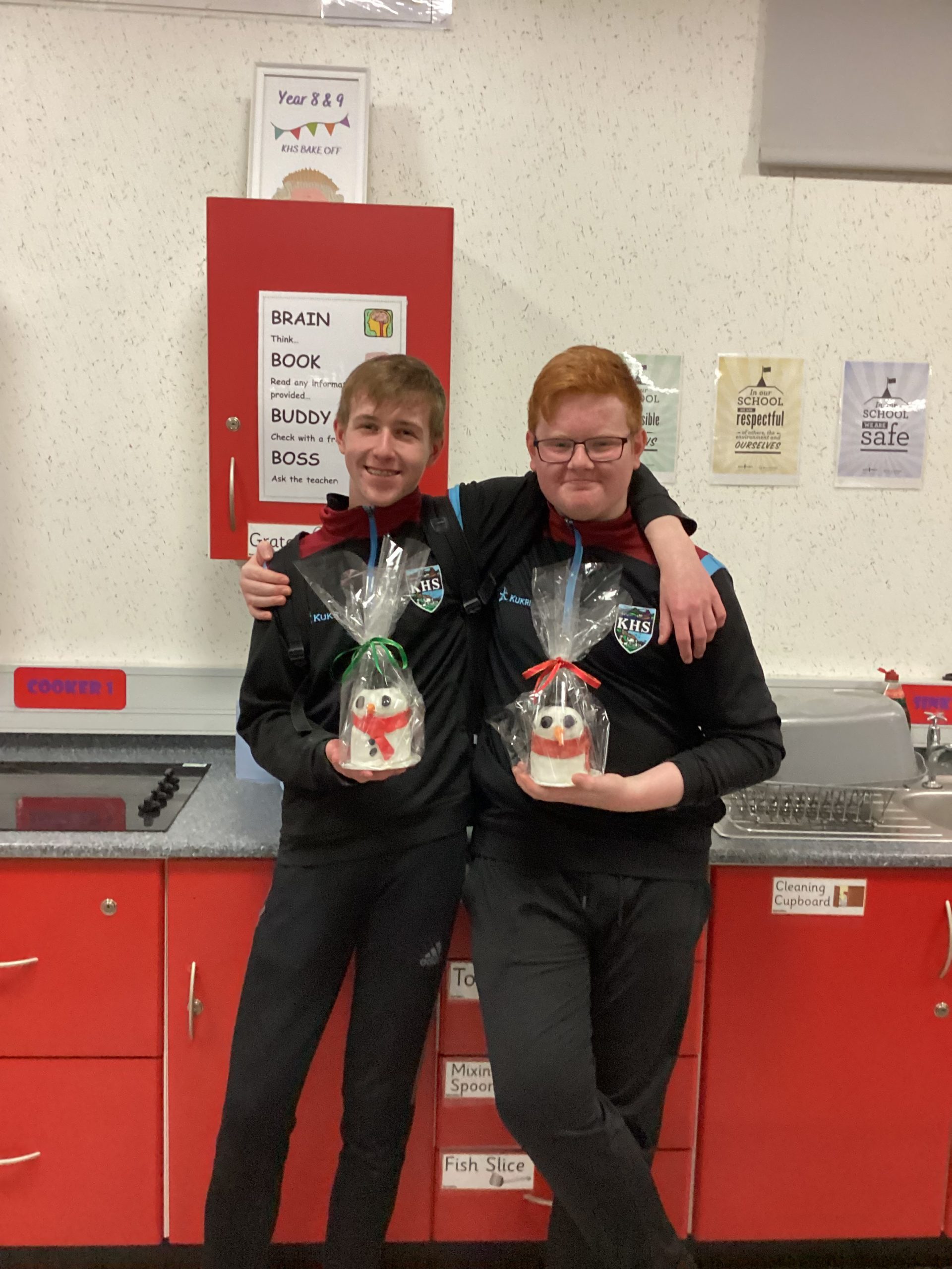 Year 11 snowmen cakes Kilkeel High School