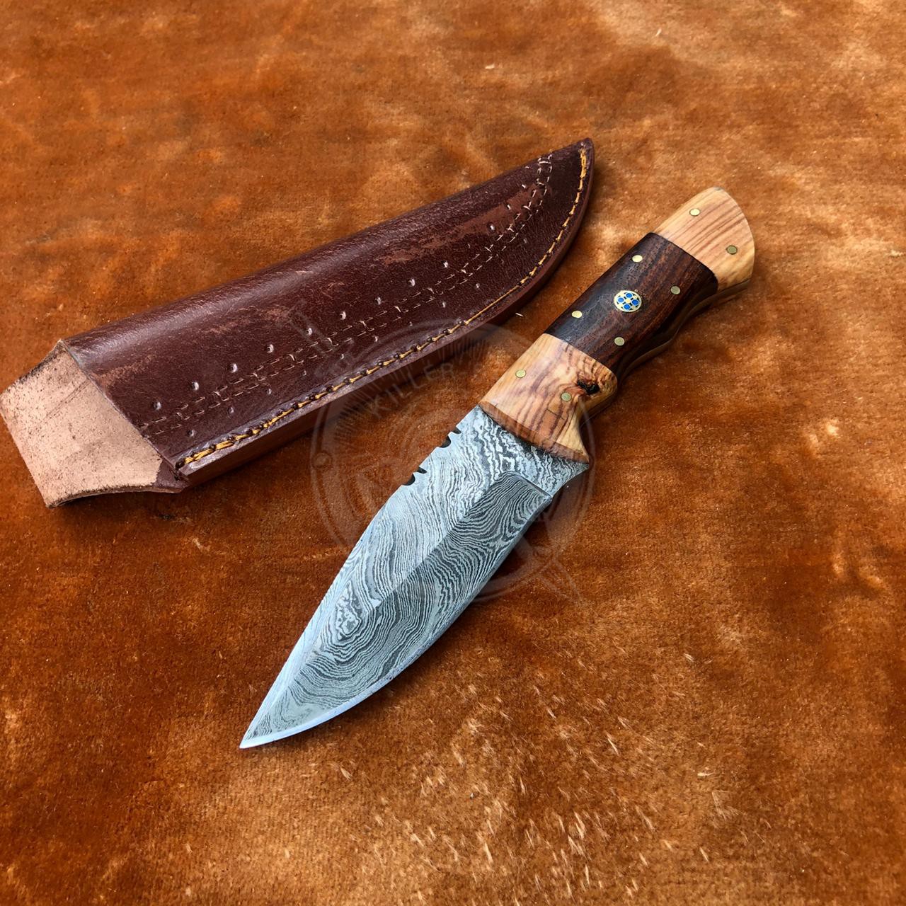 Custom Hand 9,00″ Hunting Knife With Leather Sheath Killer Smith