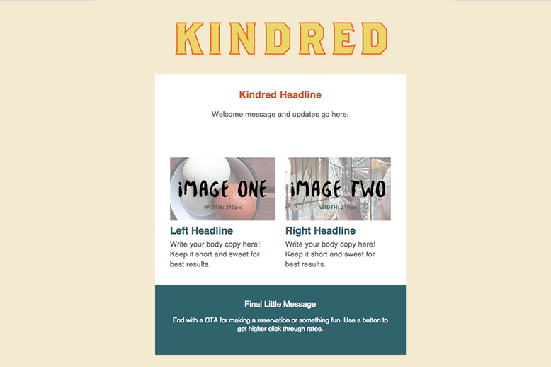 Kindred Restaurant brand identity