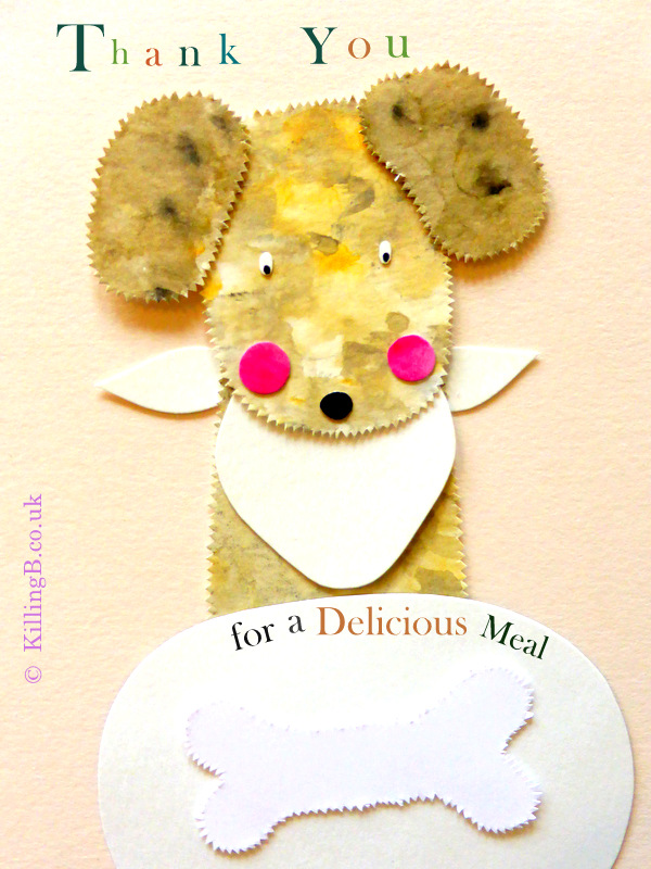 Dining Dog Greetings Cards & Personalised Stationery Killing B