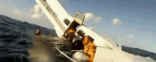 Passenger calmly videos his plane crash landing into water and Passenger calmly videos his plane crash landing into water and