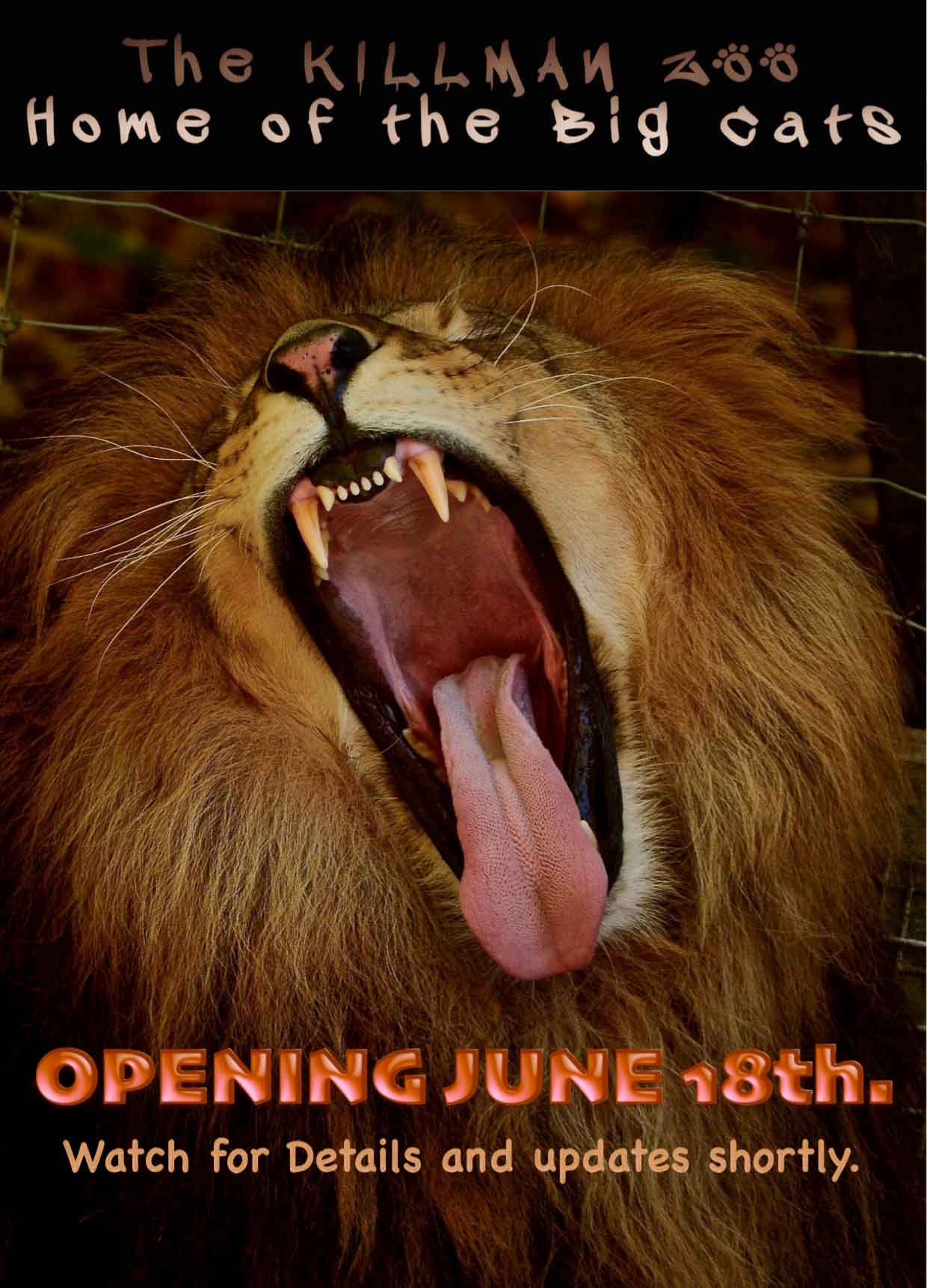 Killman Zoo Opening June 18th 2021
