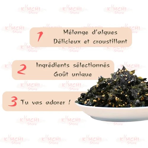 Seaweed pour le riz, Goût de Crevettes, 12,8g. Kimchi Store