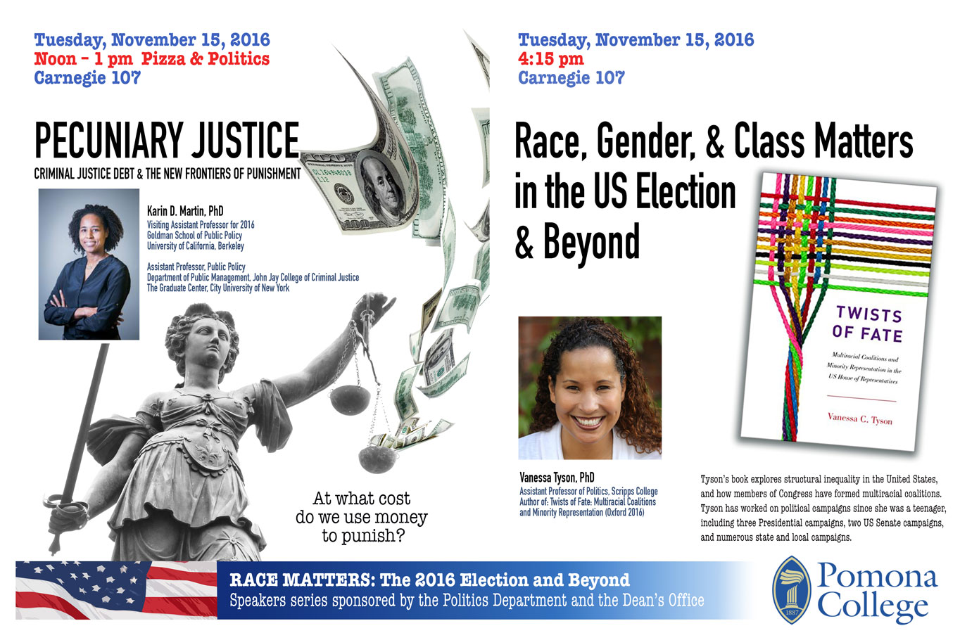 Pomona College, Voter Event Poster Kim Peasley Creative Studio