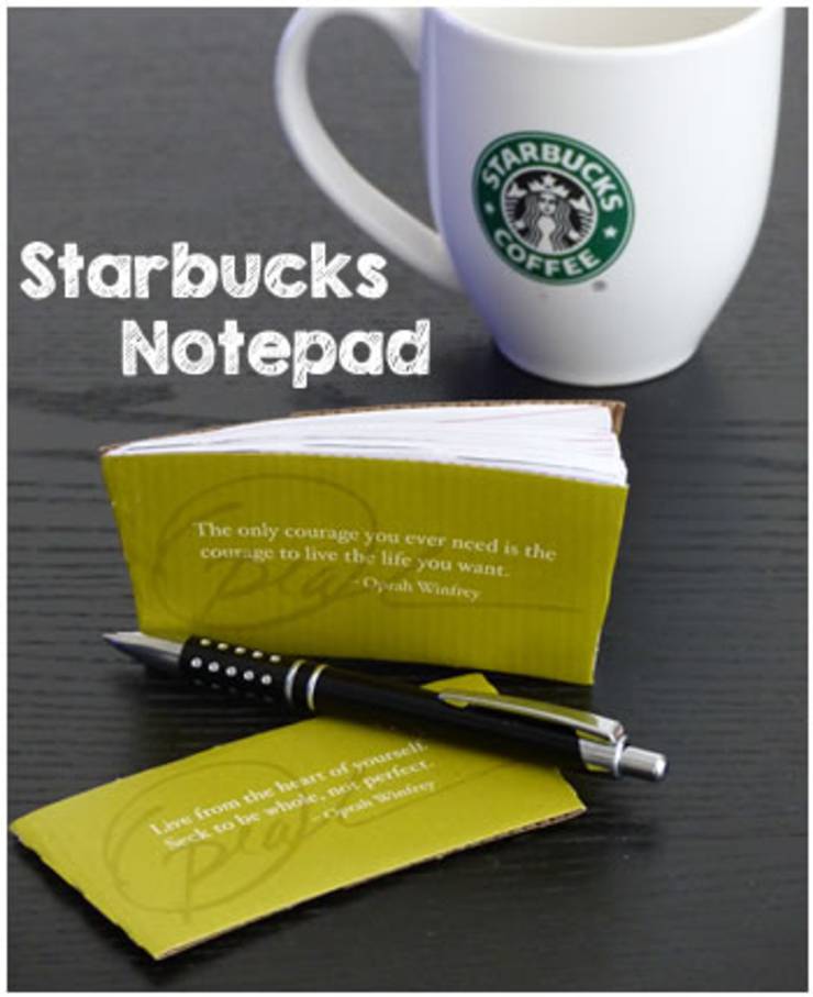 DIY Starbucks Coffee Sleeve Notebook