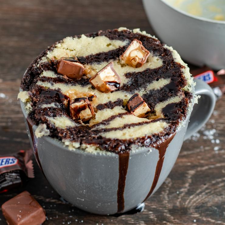 Microwave Mug Cake Recipe Easy Microwave Snickers Mug Cake For One