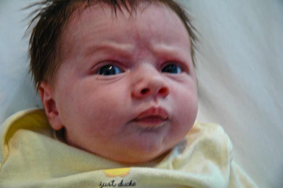 Yes, you are right, this onemonth old is raising an eyebrow K I M T