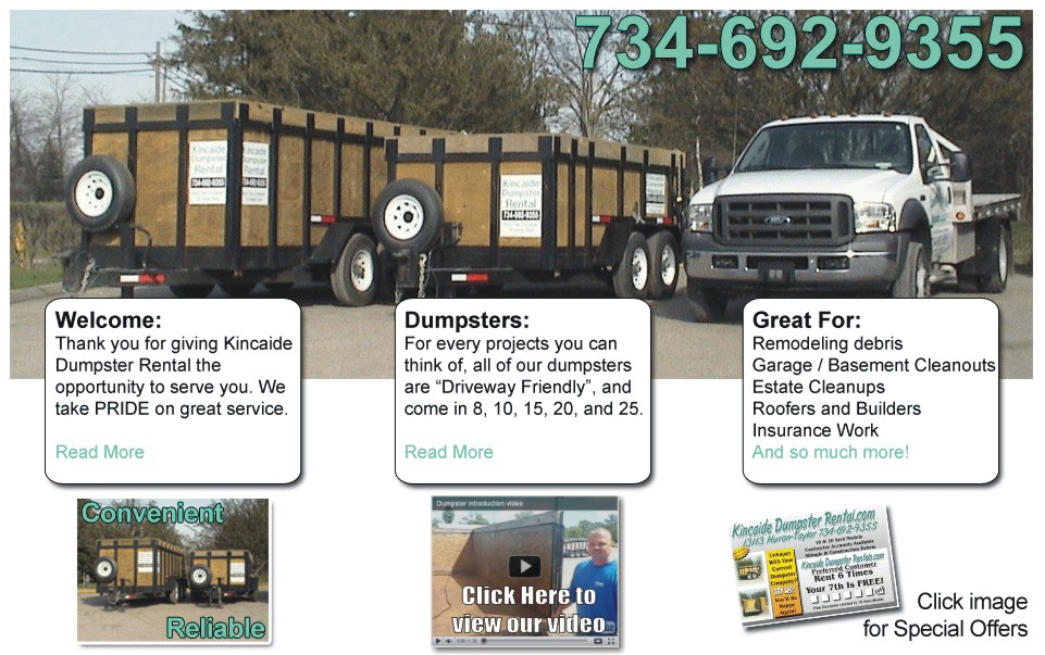 Kincaide Dumpster Rental Free Delivery and Pickup