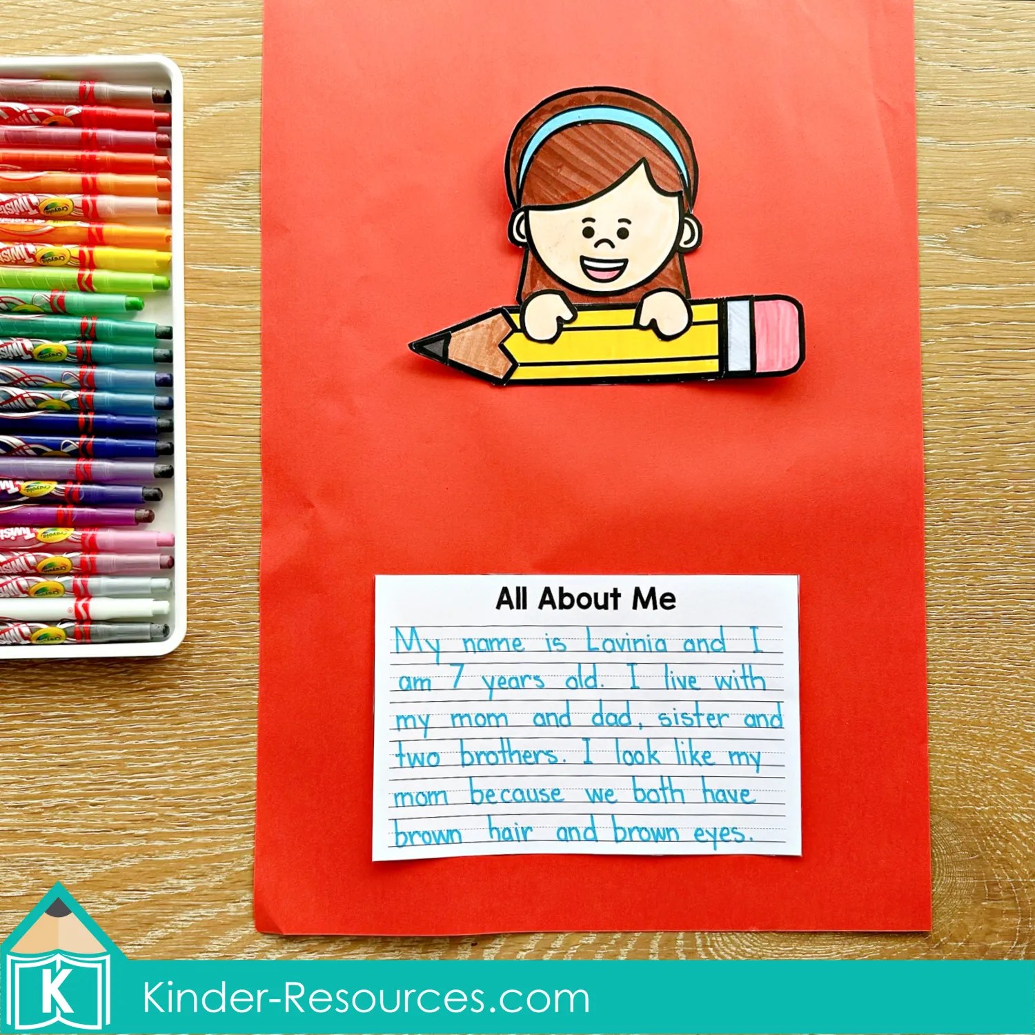 All About Me / School Writing Prompts Craft Activities | Craftivities