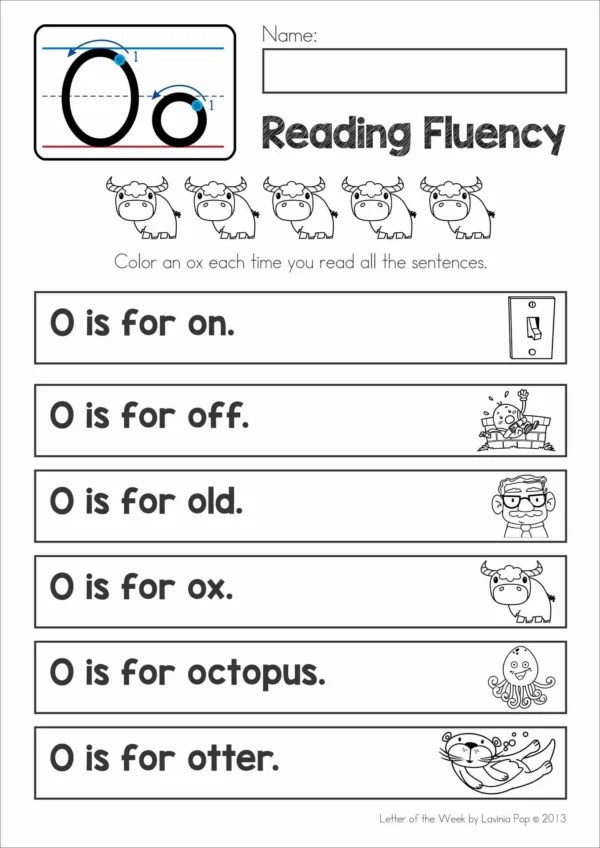 Phonics Letter of the Week O | Alphabet Worksheets & Activities