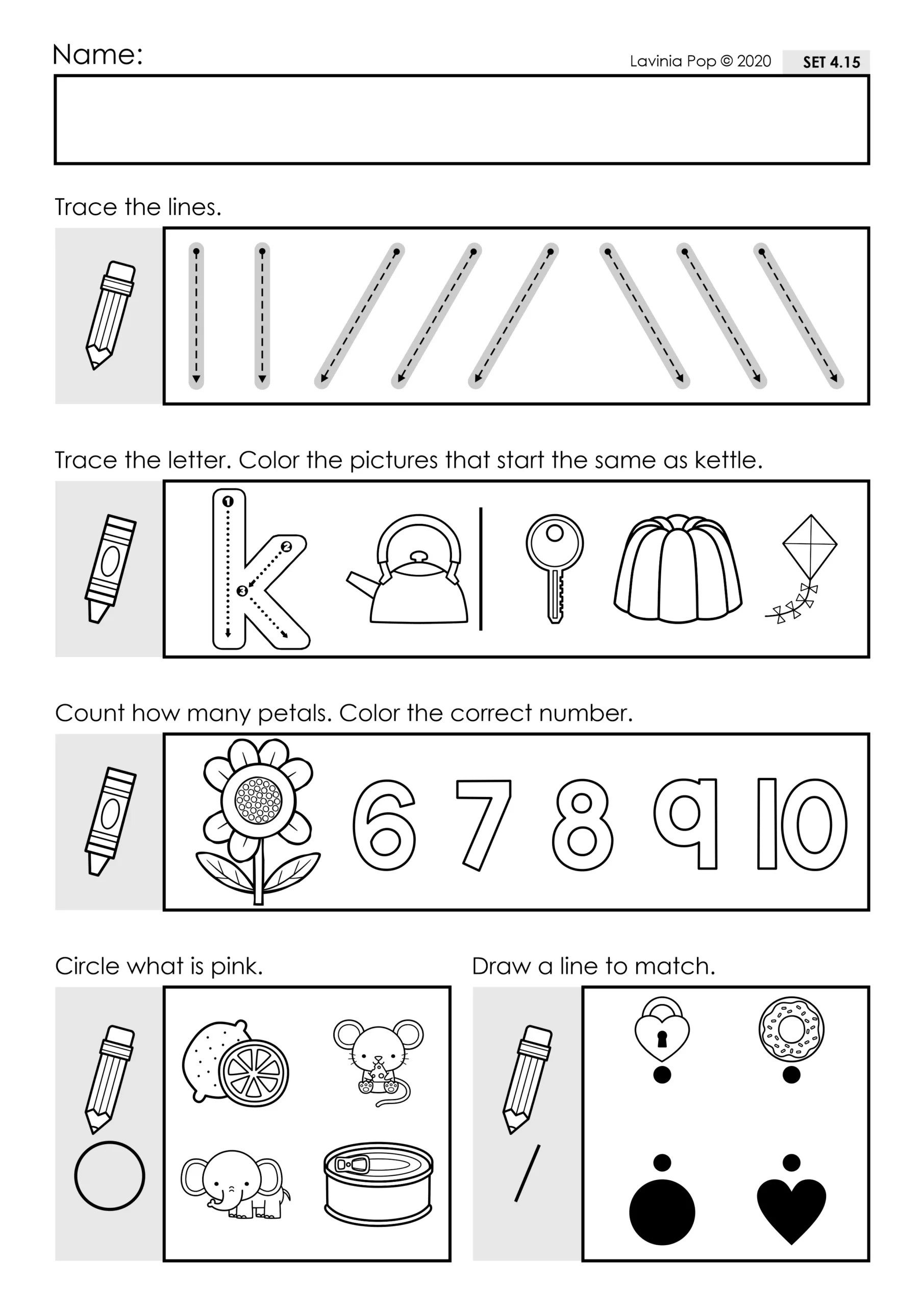 Preschool Morning Work Set 4 Kinder Resources