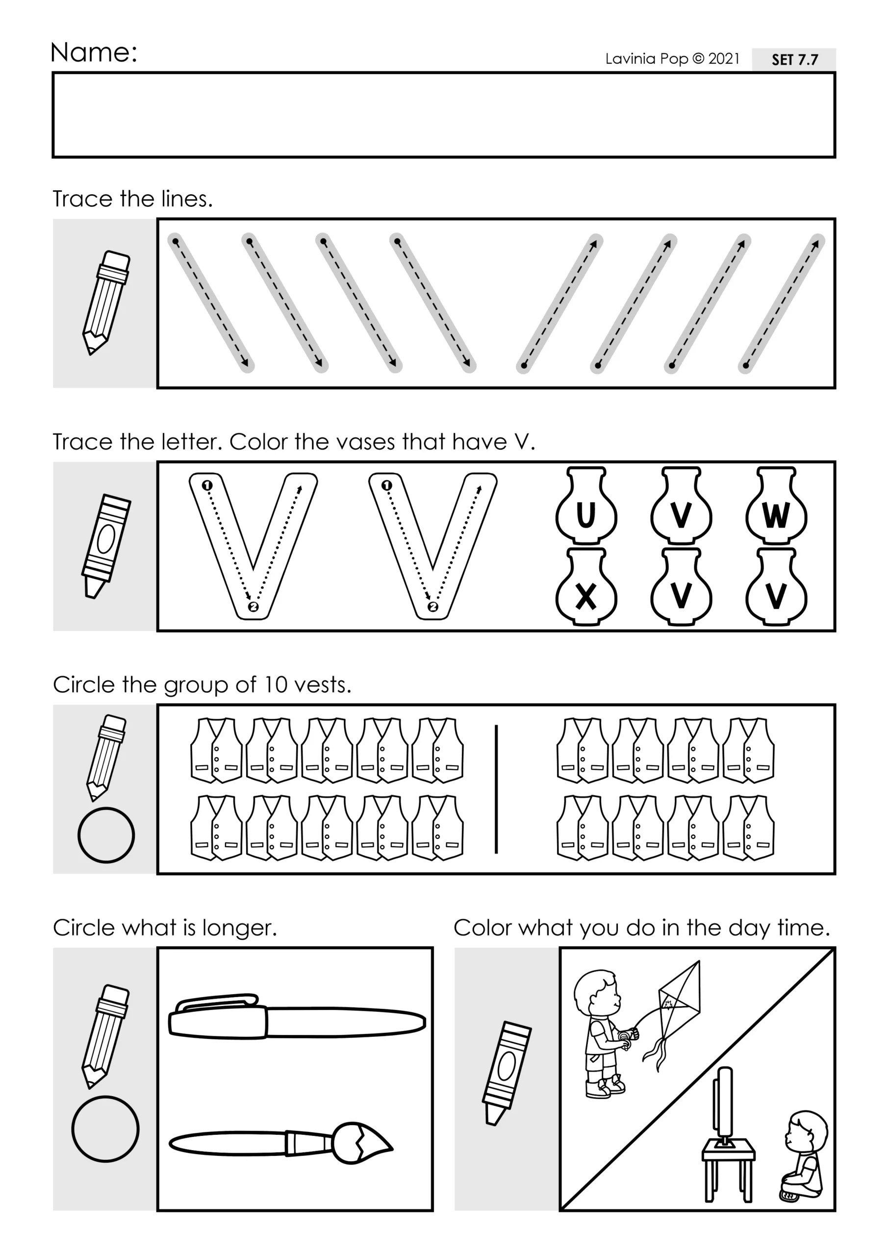 Preschool Morning Work Set 7