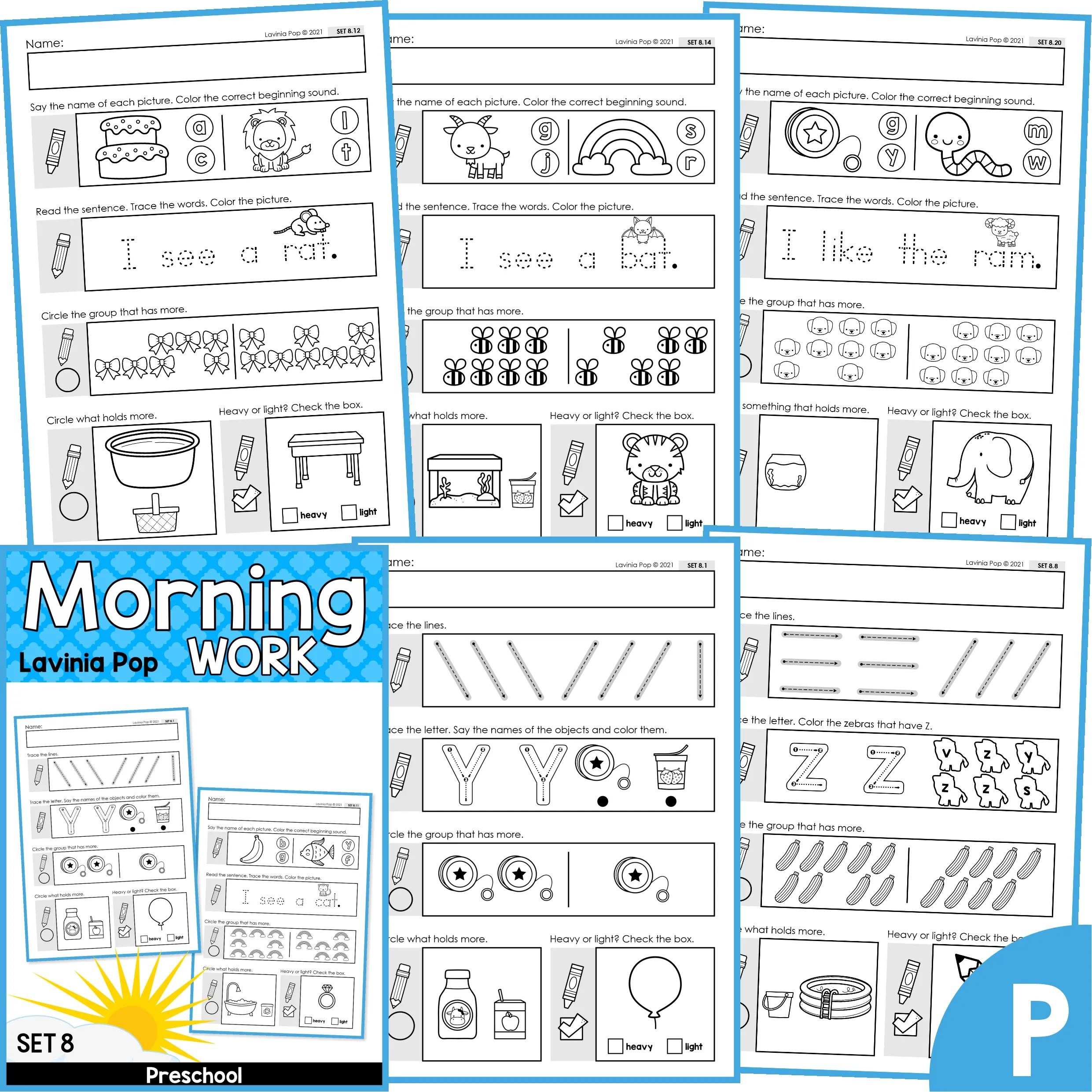 Preschool Morning Work Set 8