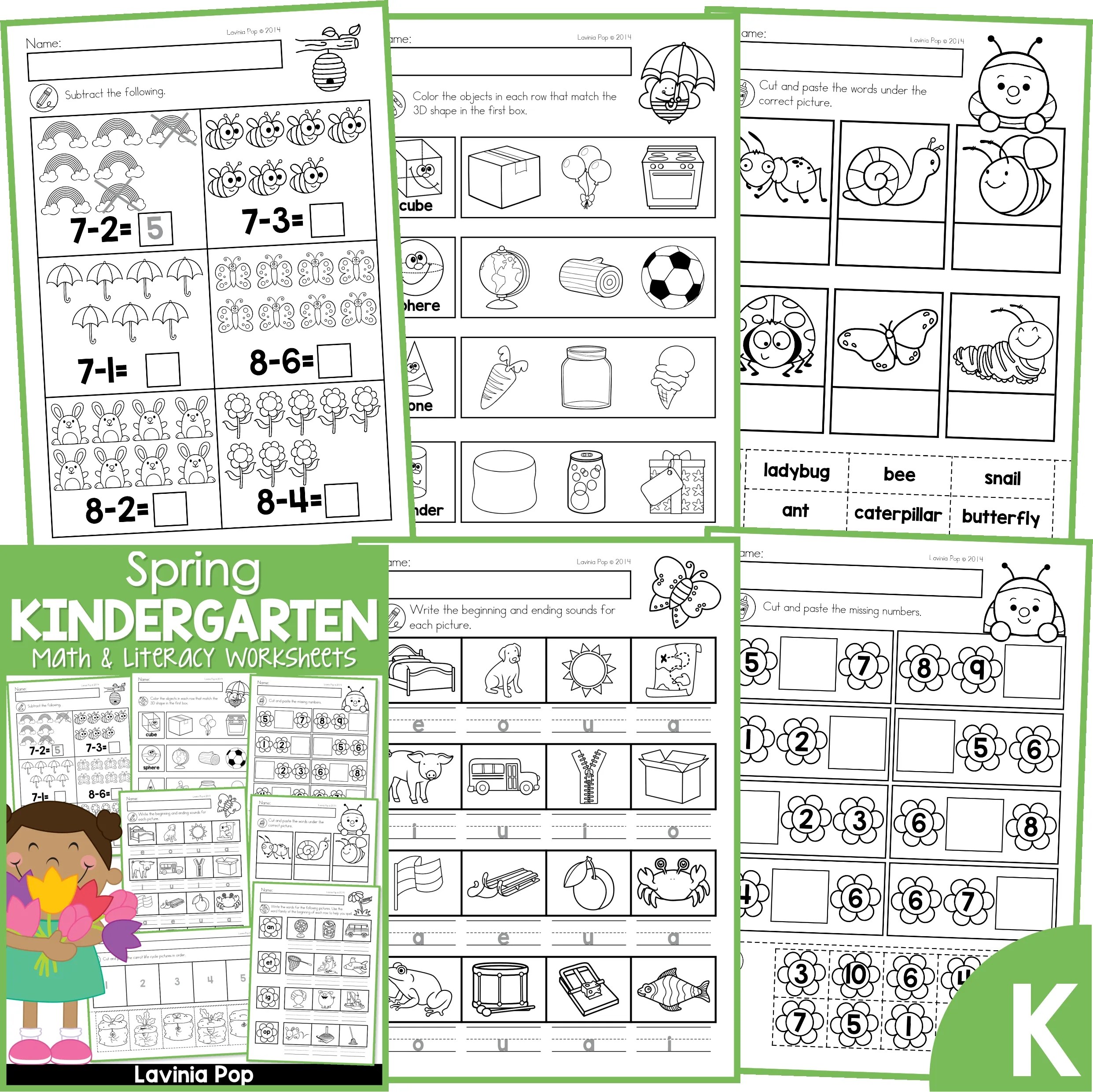 Spring Kindergarten Worksheets and Activities No Prep Spring Kindergarten Worksheets and Activities No Prep