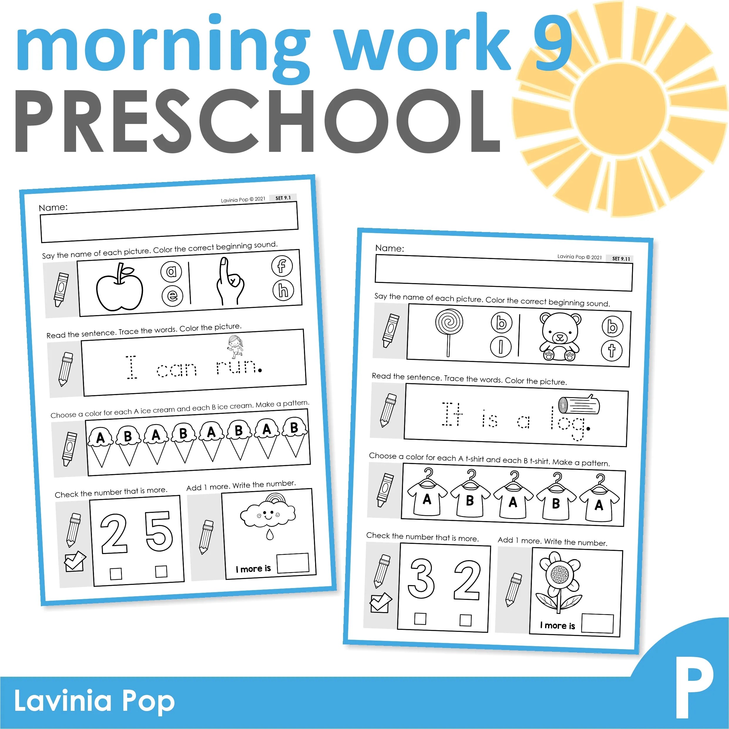 Preschool Morning Work Set 9 Preschool Morning Work Set 9
