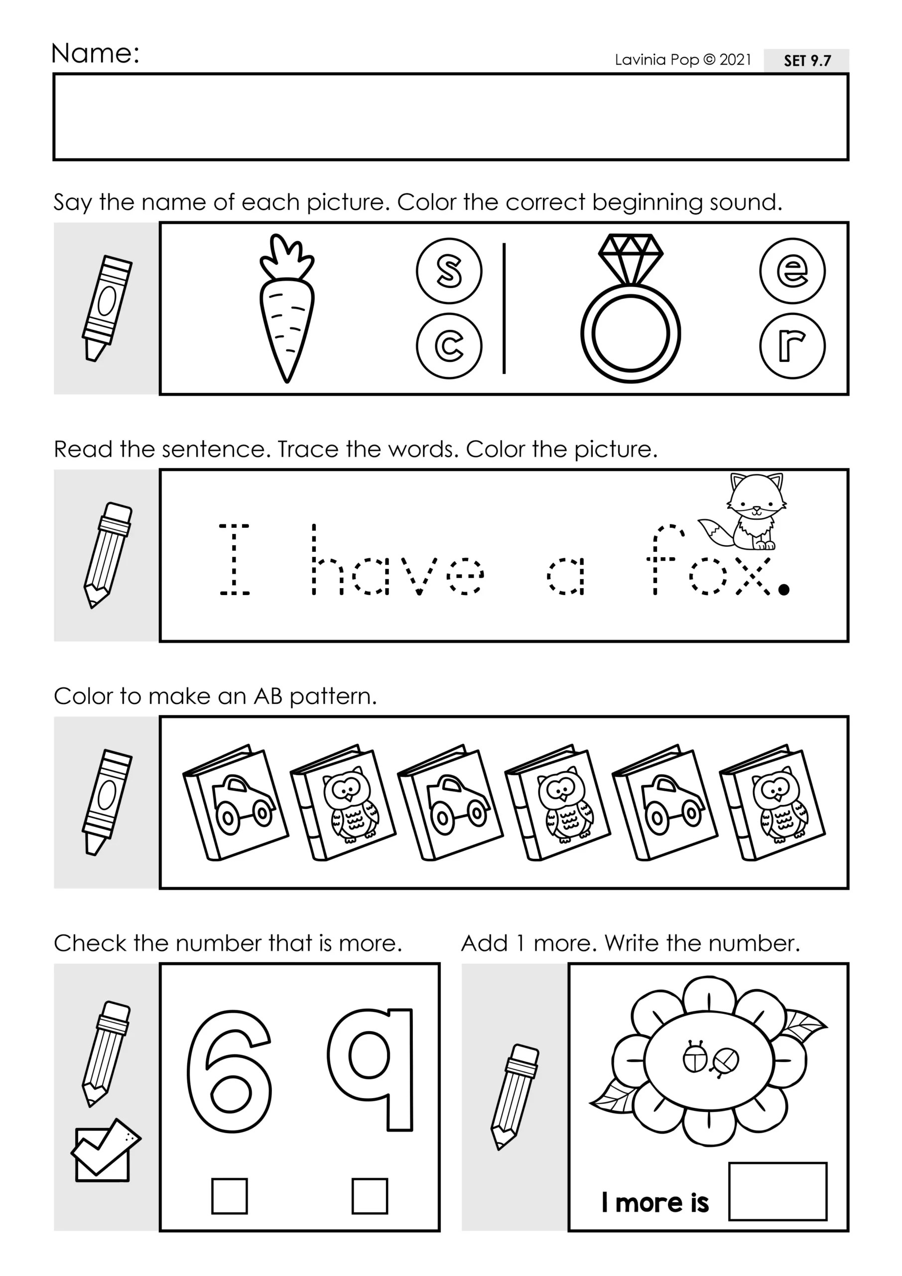 Preschool Morning Work Set 9 Preschool Morning Work Set 9