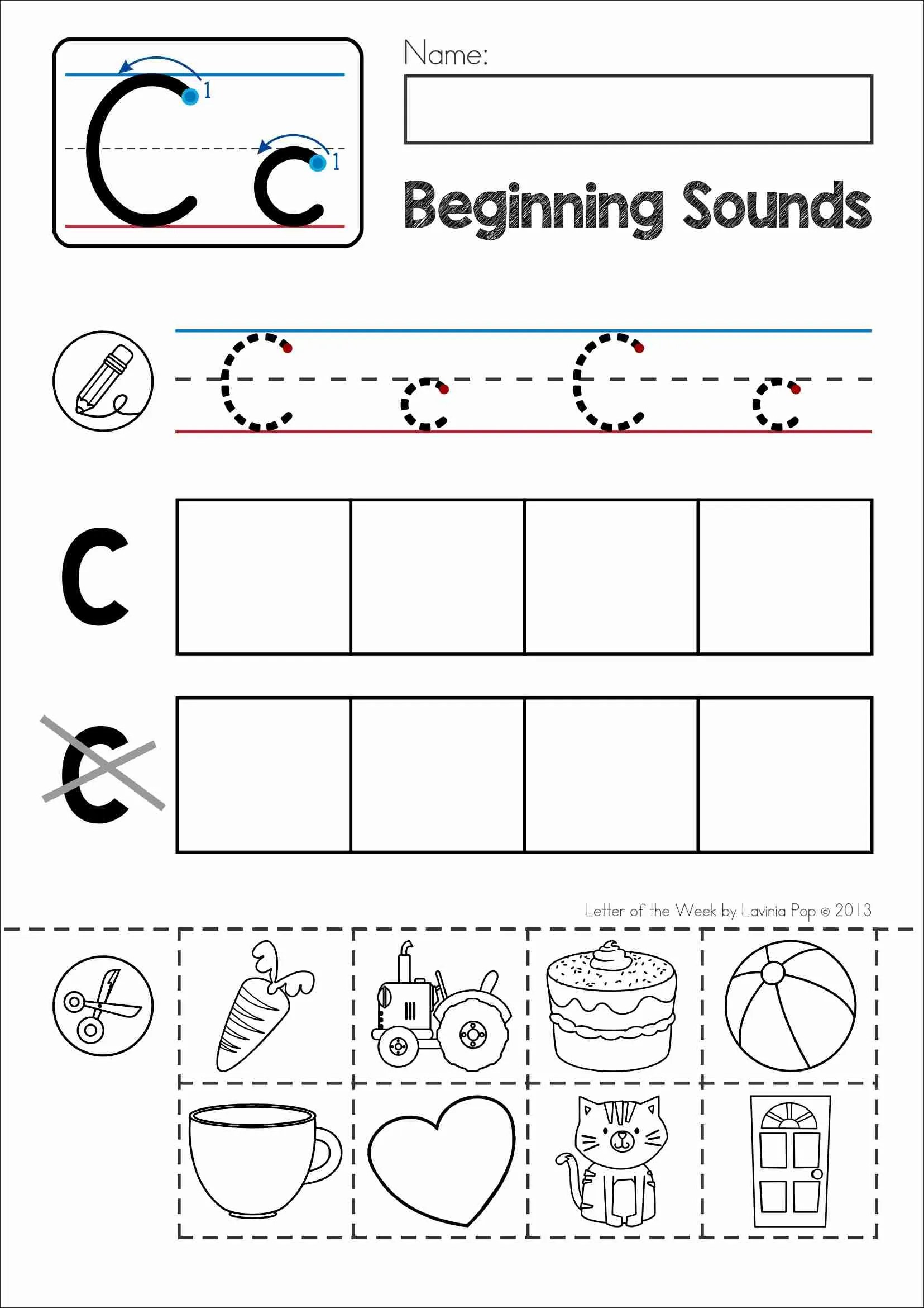 Beginning Sounds Cut and Paste Activity Beginning Sounds Cut and Paste Activity