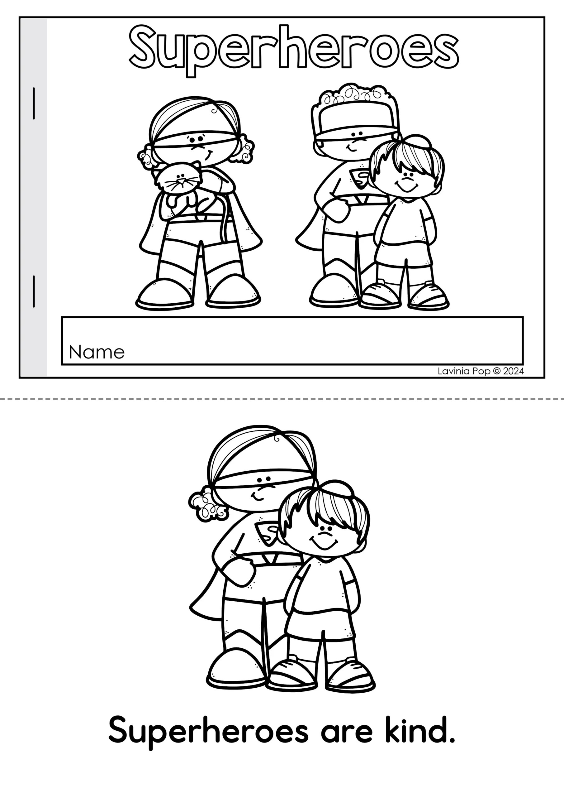 Superhero Preschool Worksheets and Activities No Prep